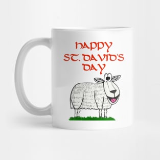 Happy St David's Day Sheep Welsh Wales Funny Mug